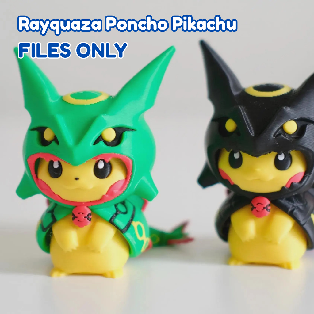 Rayquaza Poncho Pikachu | Shiny/Non-Shiny Colouring {FILE ONLY!}