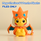 Orange Mega Charizard Y Poncho Pikachu {FILE ONLY!}