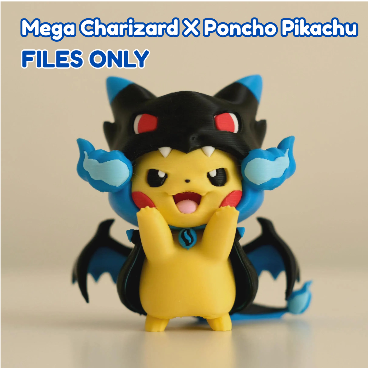 Black Mega Charizard X Poncho Pikachu {FILE ONLY!}