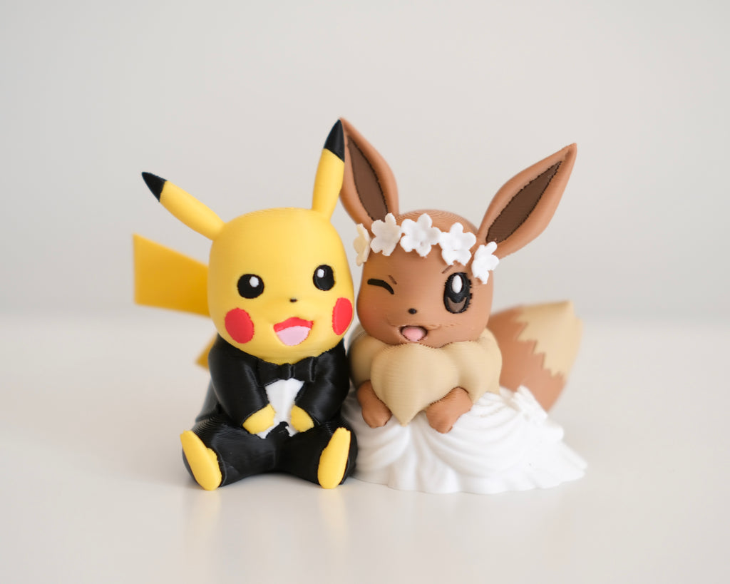 Custom Pikachu x Eevee Wedding Cake Topper | Anniversary Keepsake