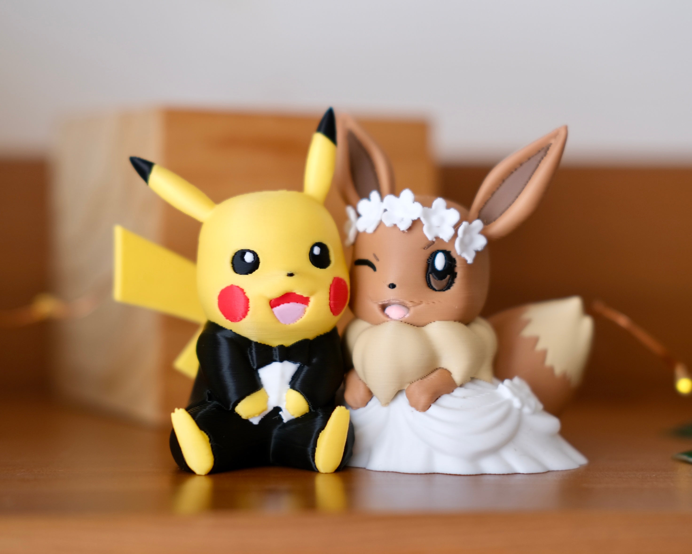 Custom Pikachu x Eevee Wedding Cake Topper | Anniversary Keepsake
