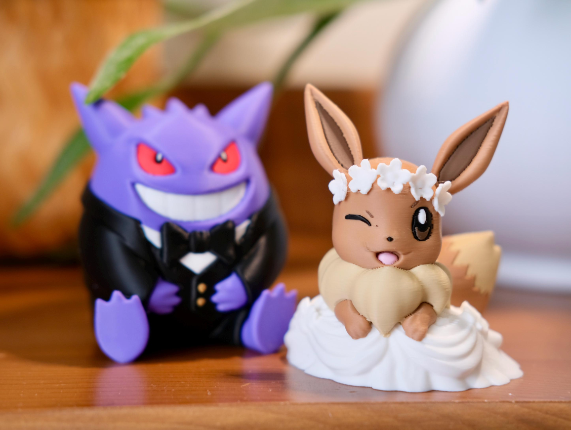 Custom Gengar x Eevee Wedding Cake Topper | Anniversary Keepsake
