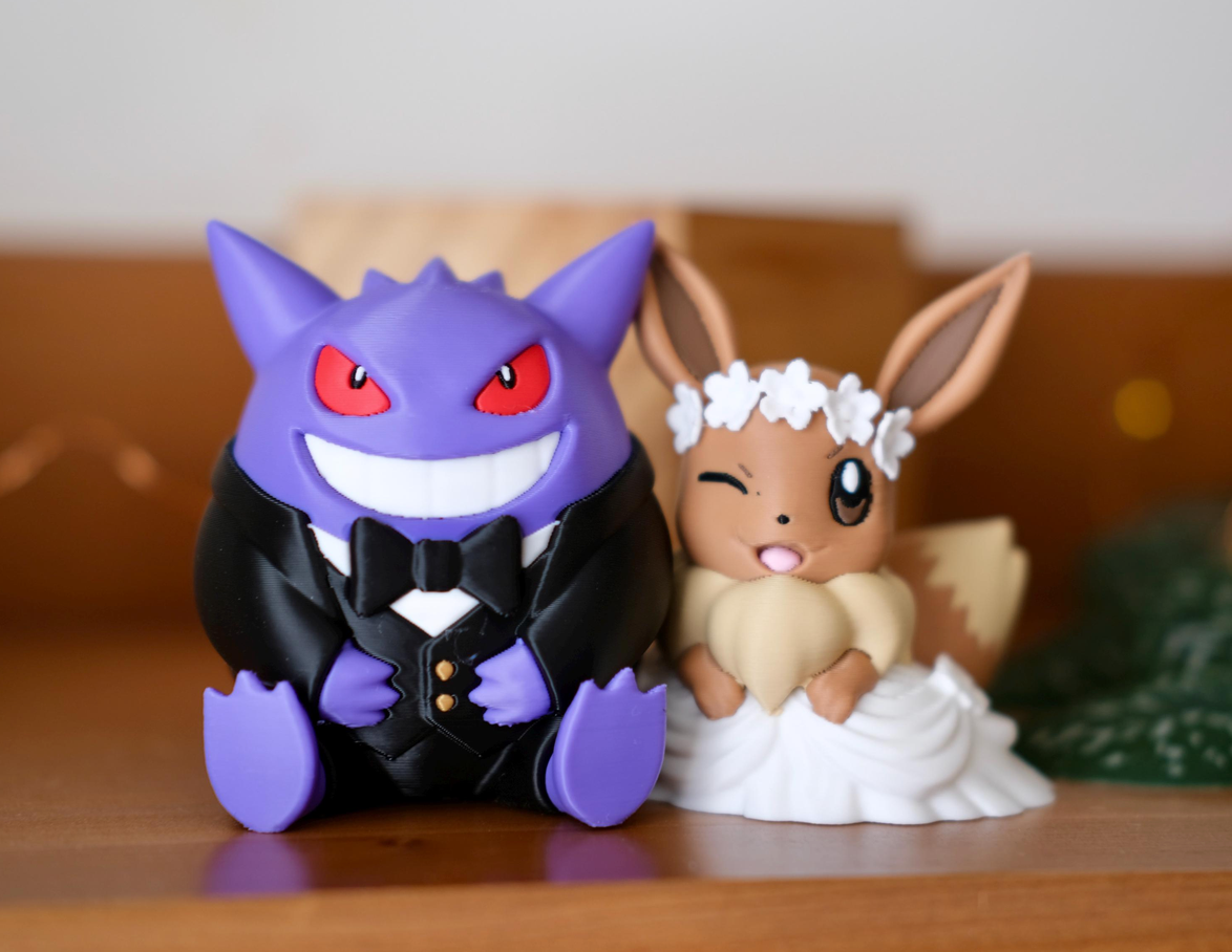 Custom Gengar x Eevee Wedding Cake Topper | Anniversary Keepsake