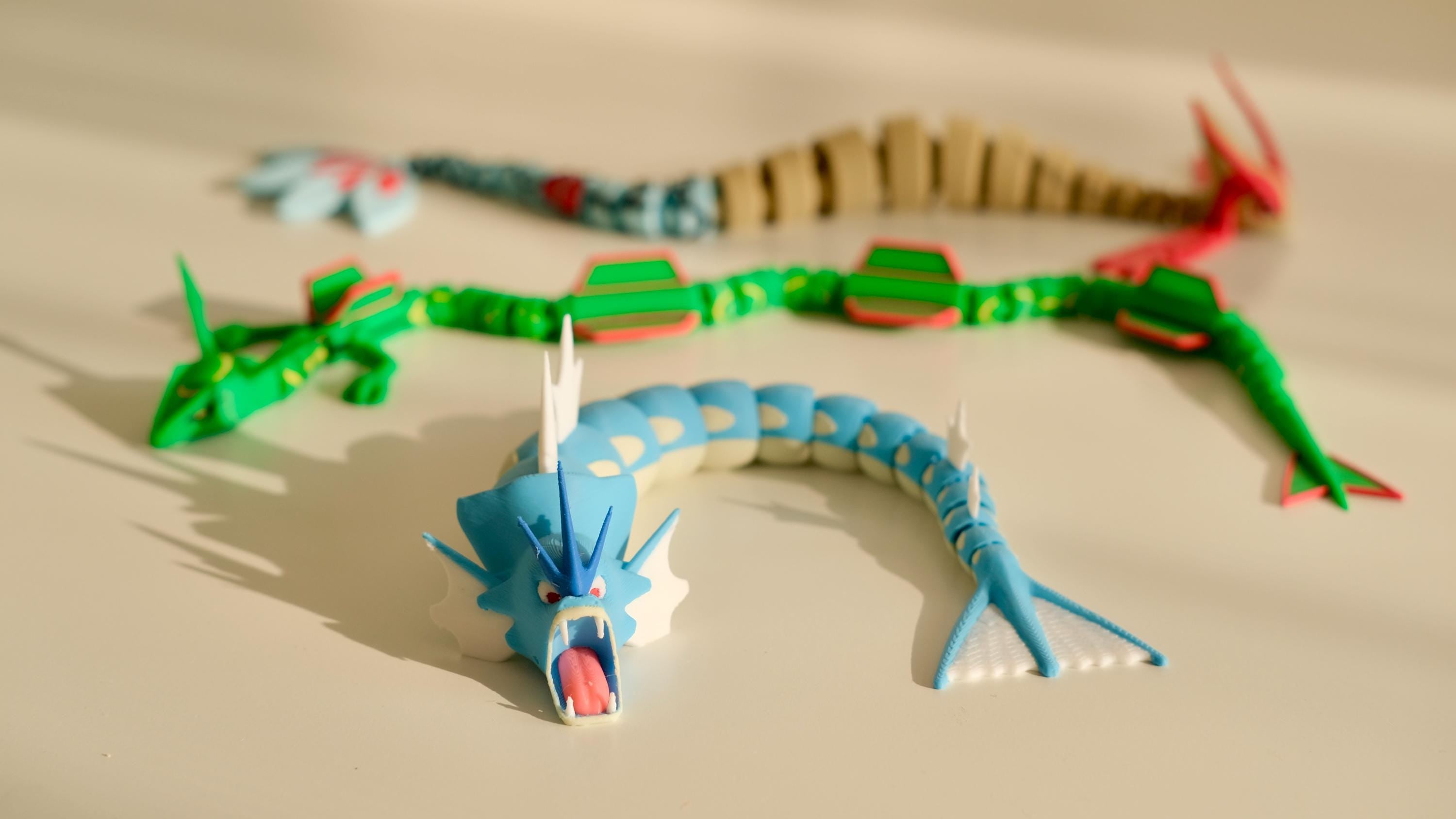 Articulated Gyarados Dragon [Poseable 3D Printed Fidget Toy, Stress-Relief]
