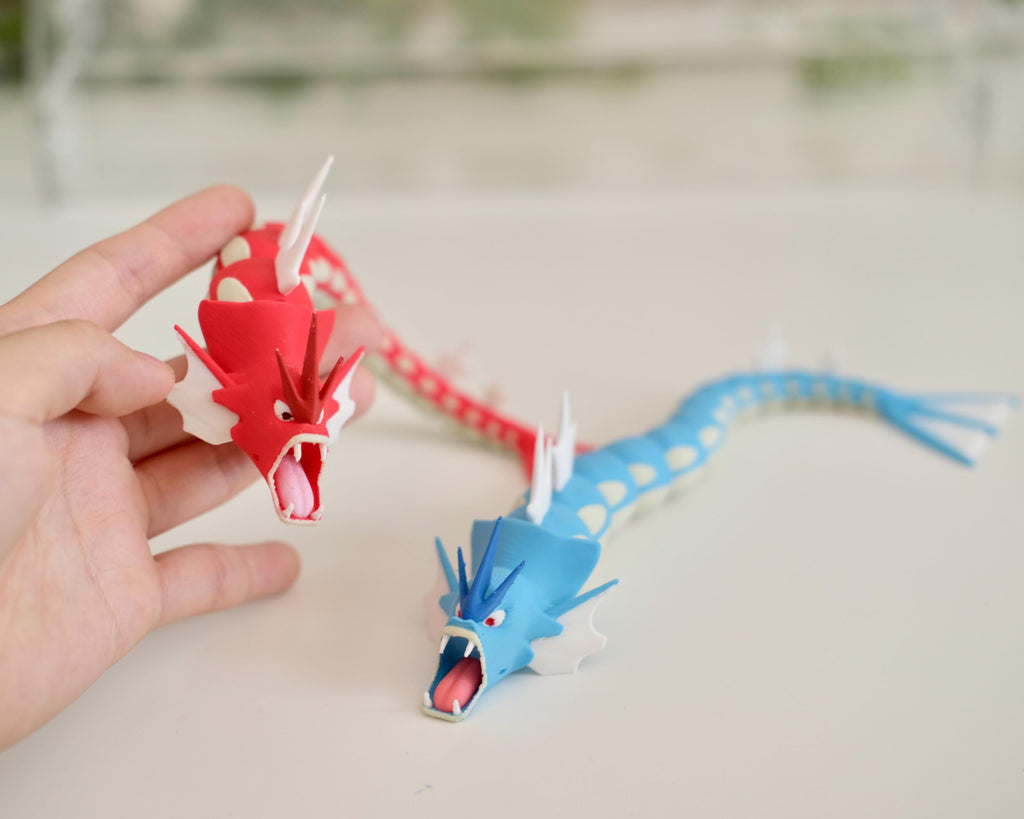 Articulated Gyarados Dragon [Poseable 3D Printed Fidget Toy, Stress-Relief]