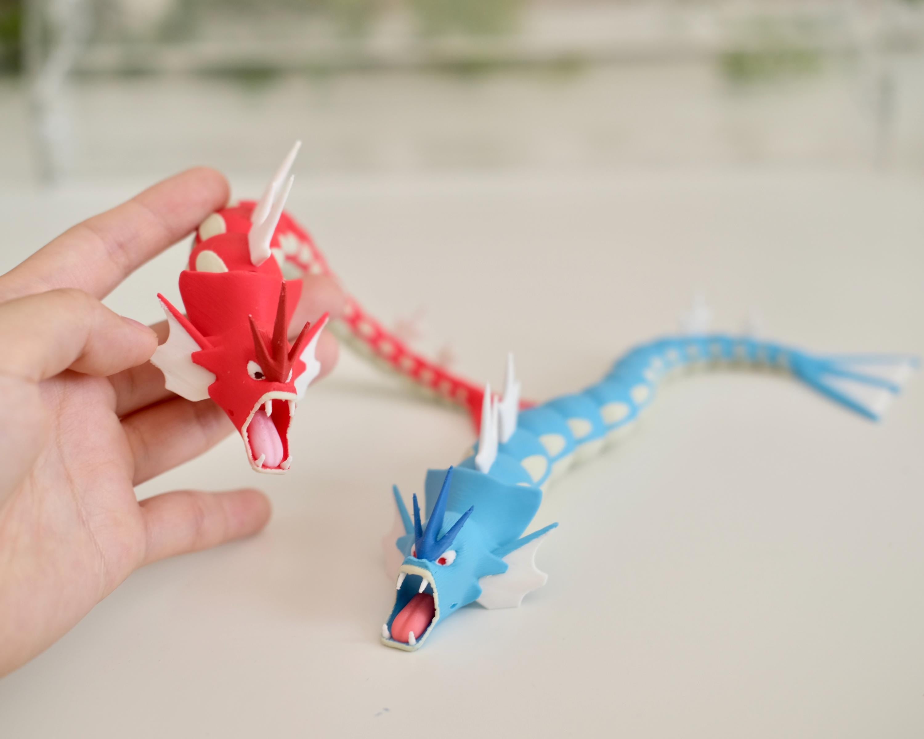 Articulated Gyarados Dragon [Poseable 3D Printed Fidget Toy, Stress-Relief]