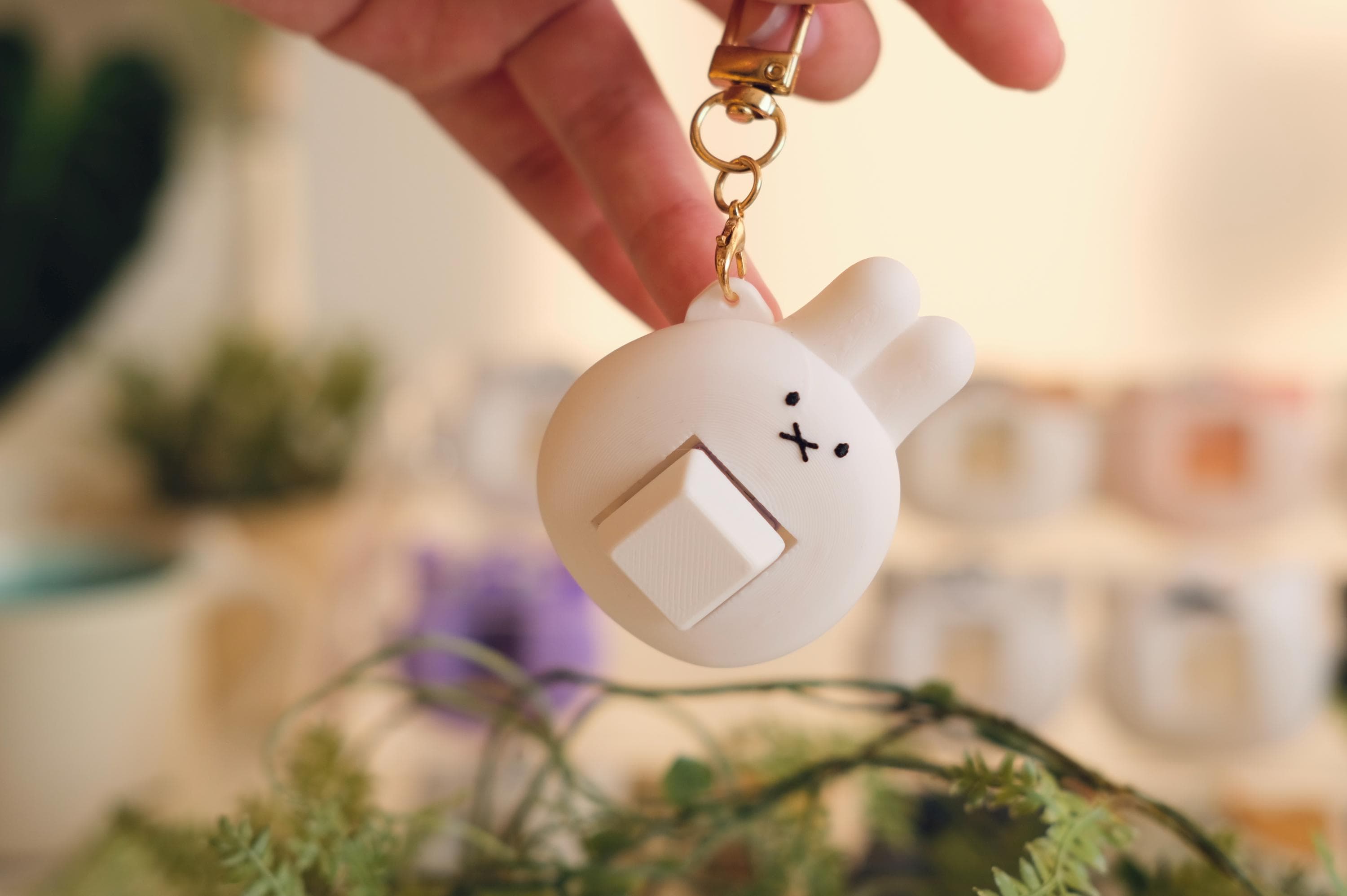 Fidget Keychain Miffy Inspired | Customizable Clicker Charm for Stress Relief