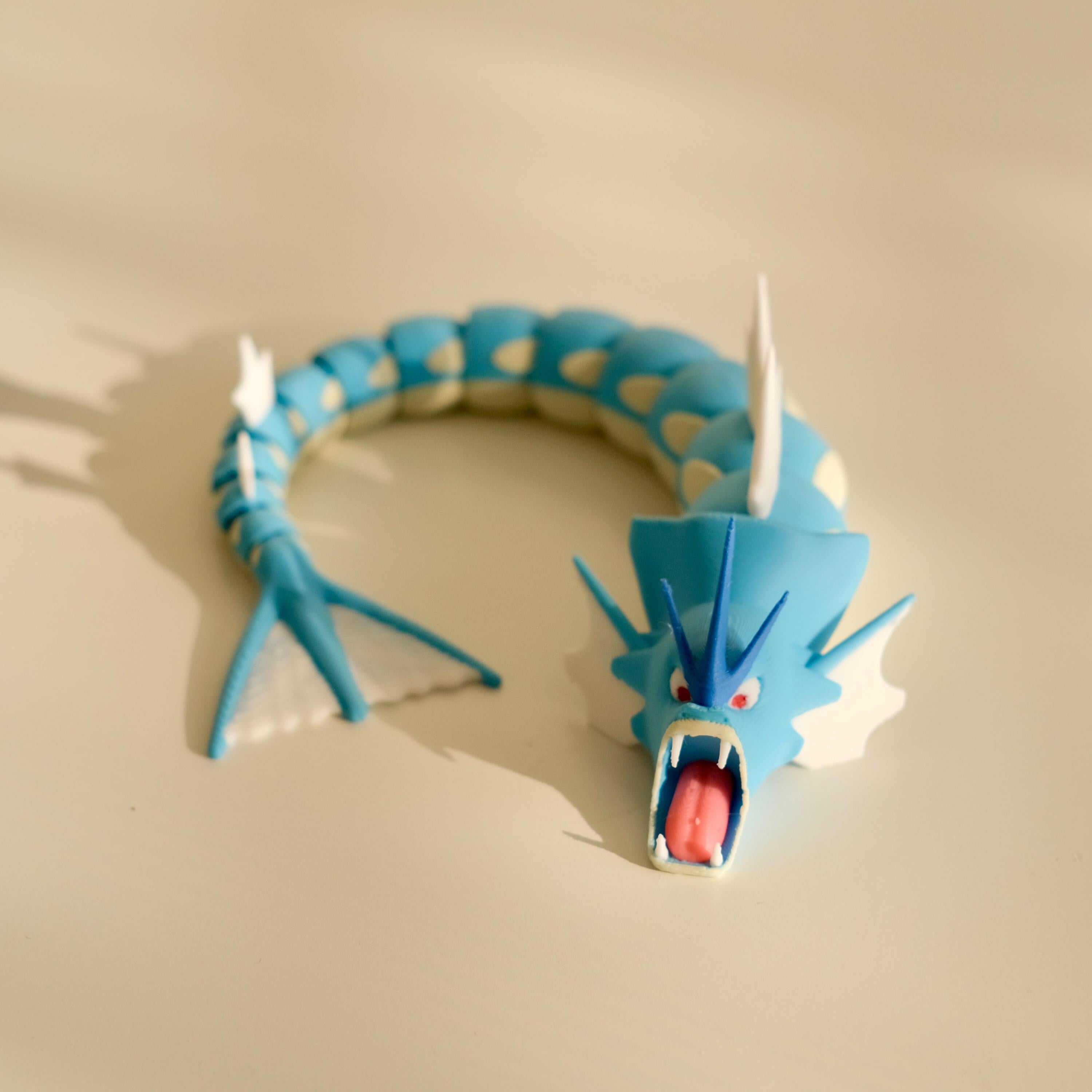 Articulated Gyarados Dragon [Poseable 3D Printed Fidget Toy, Stress-Relief]