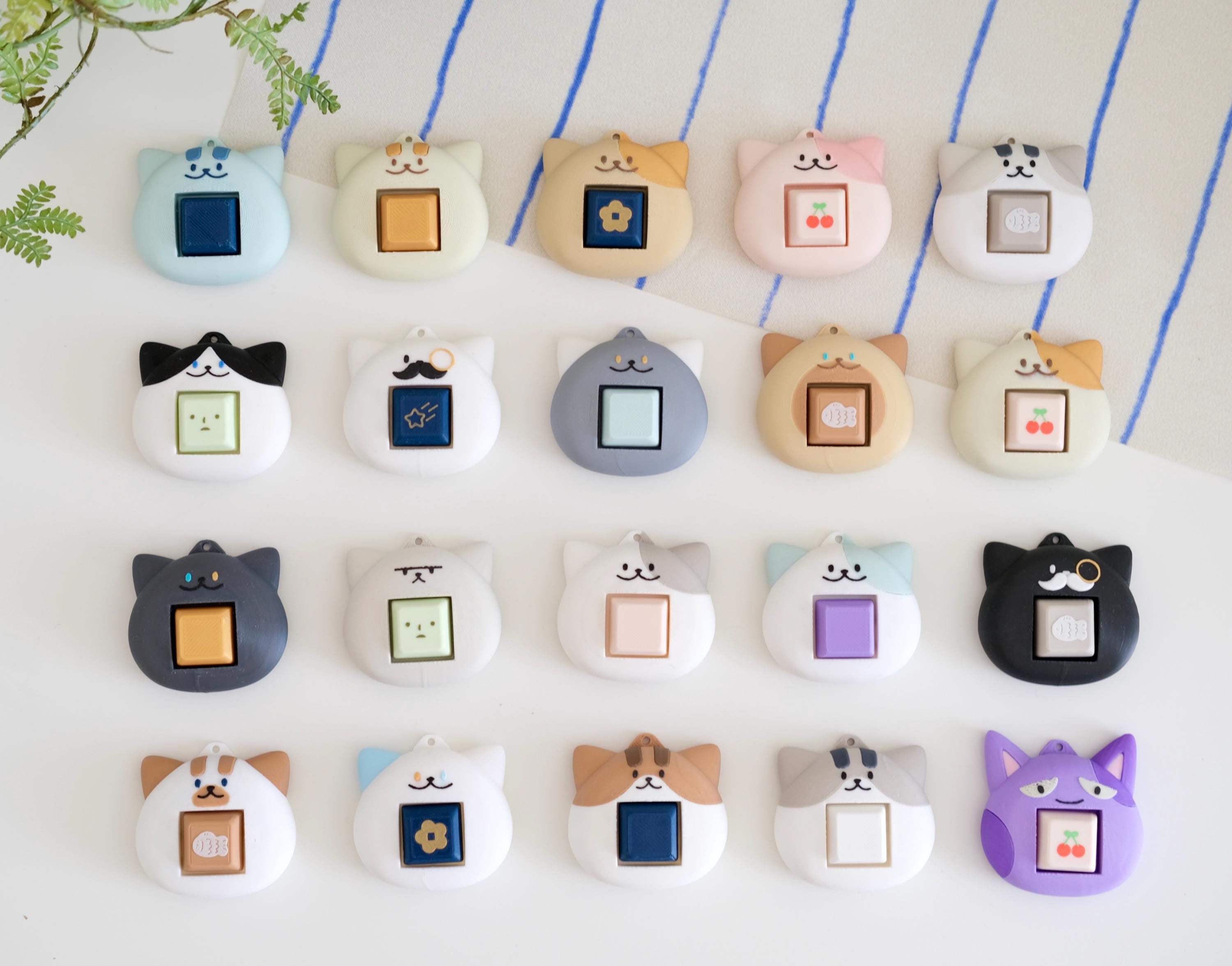 Customizable Cat Fidget Keychain | Stress Relief Clicker Toy