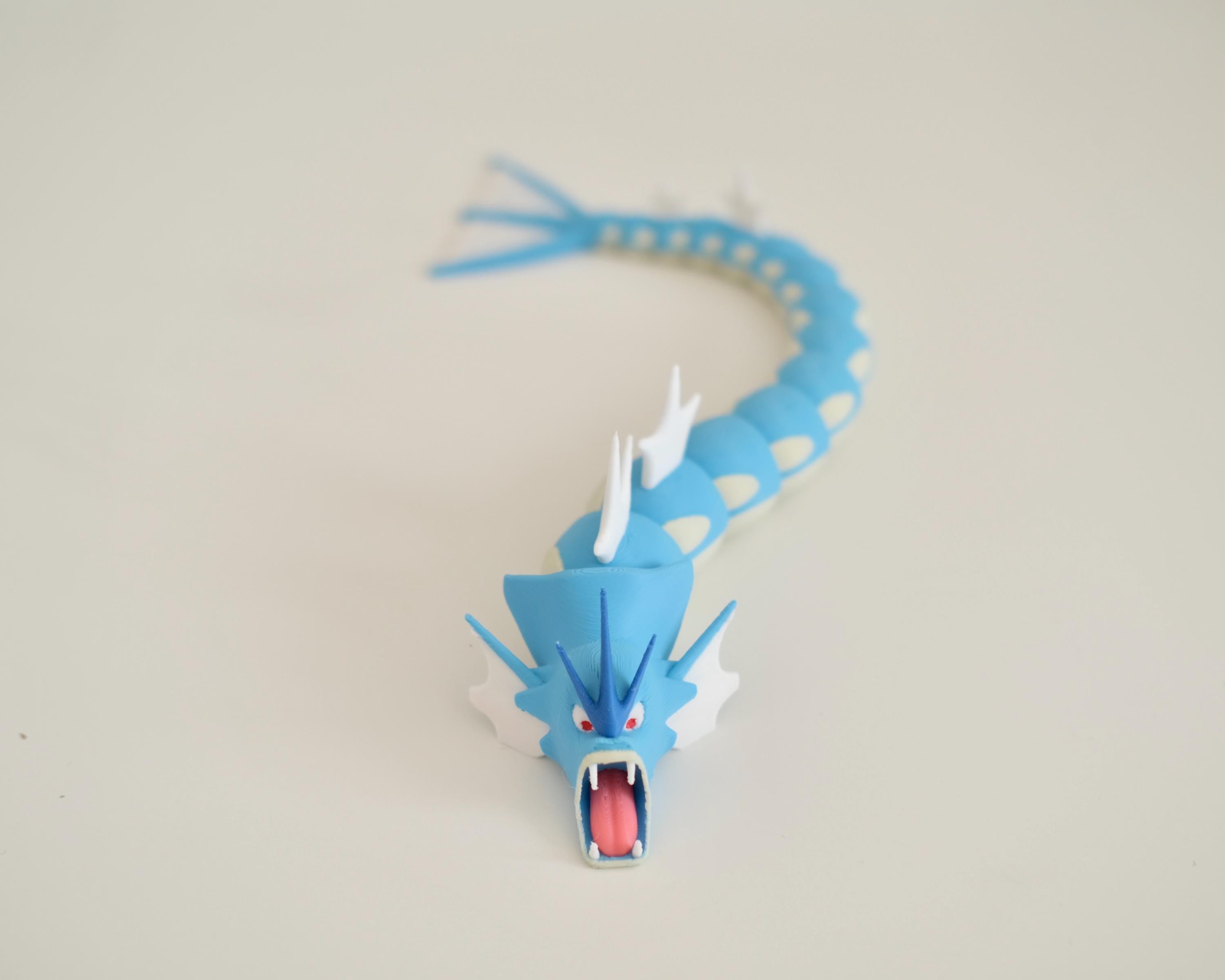 Articulated Gyarados Dragon [Poseable 3D Printed Fidget Toy, Stress-Relief]