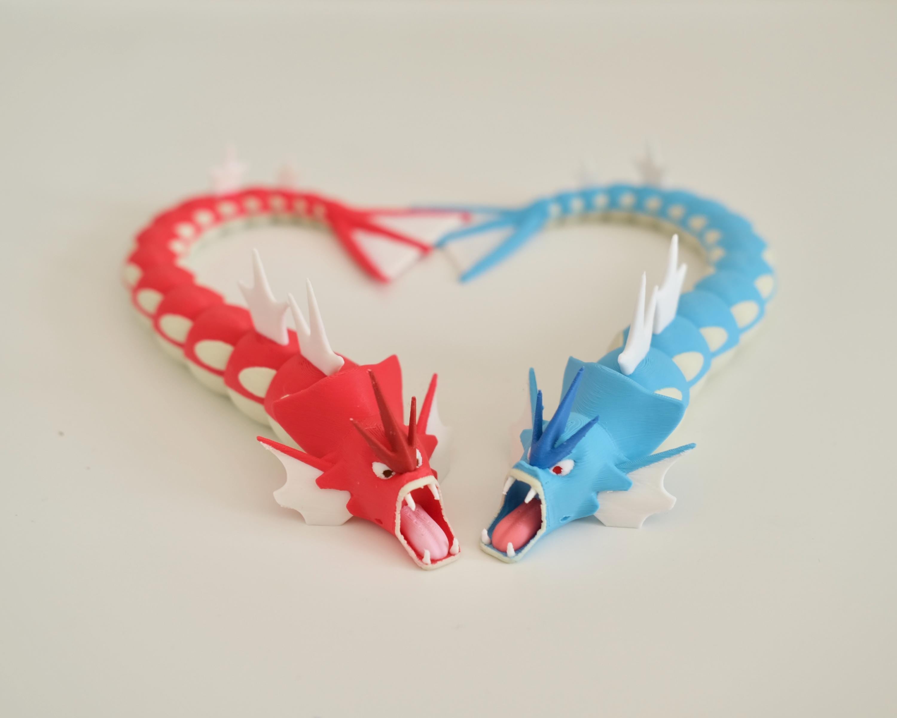 Articulated Gyarados Dragon [Poseable 3D Printed Fidget Toy, Stress-Relief]