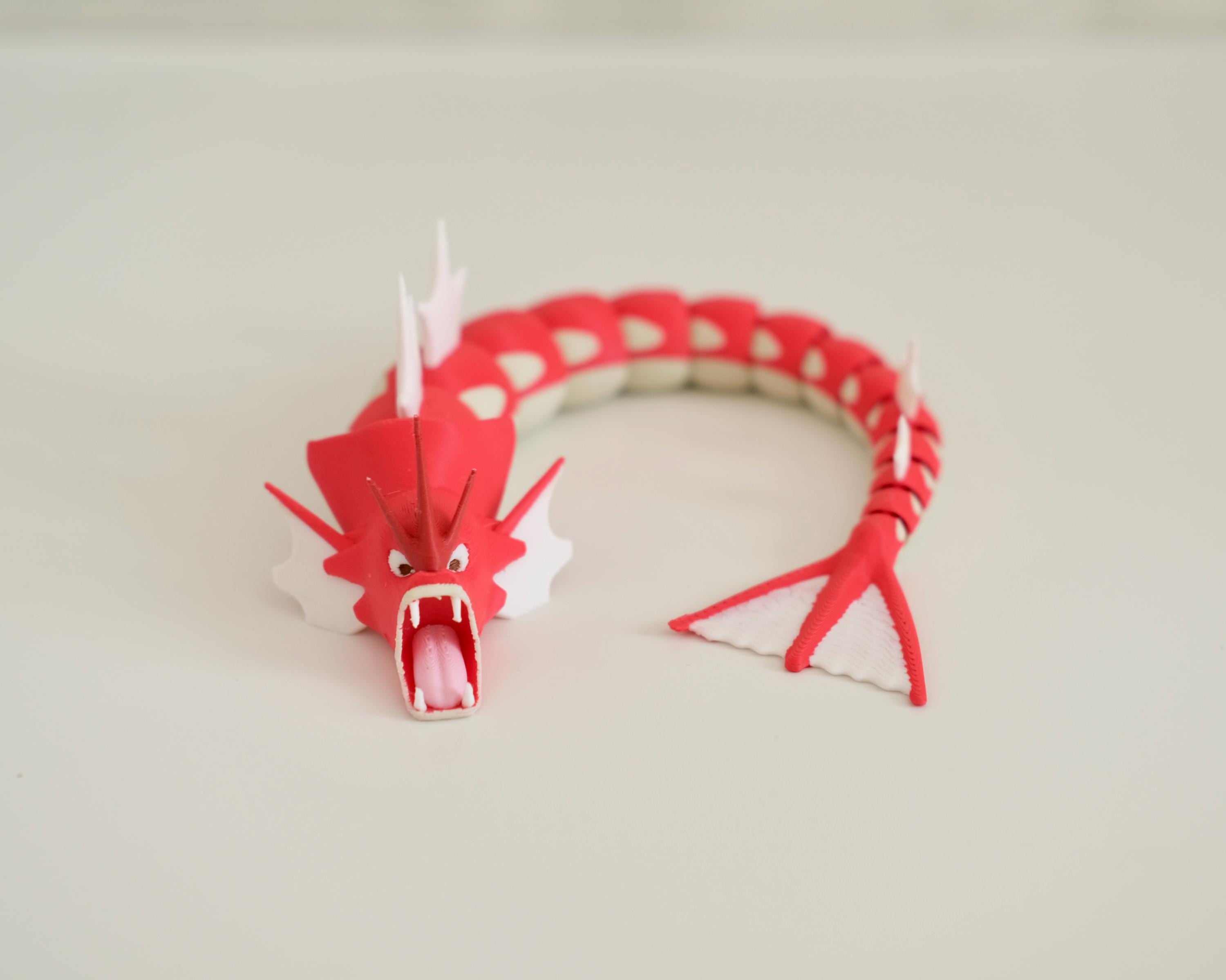 Articulated Gyarados Dragon [Poseable 3D Printed Fidget Toy, Stress-Relief]
