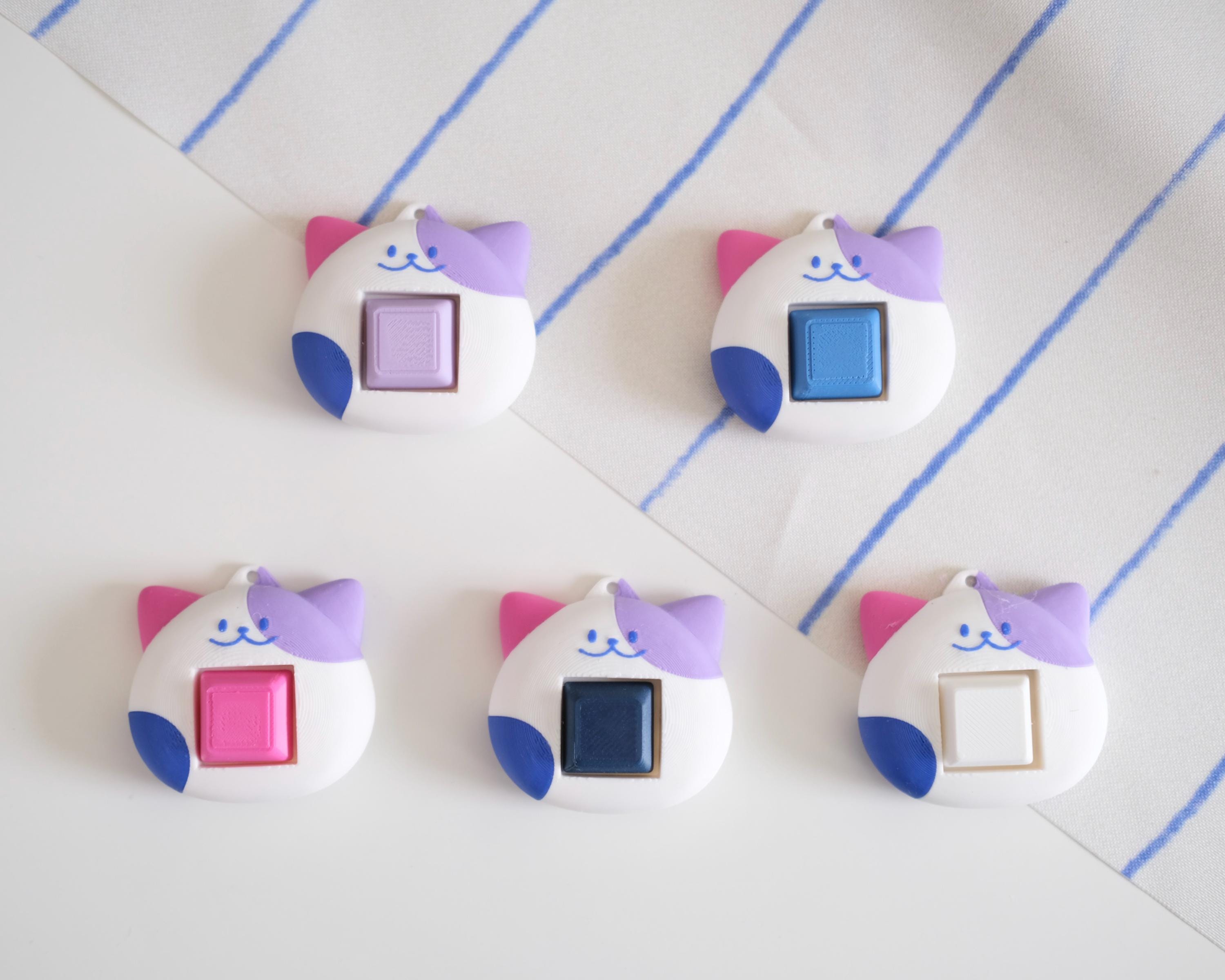Pride Cat Fidget Keychain | Customizable Clicker Toy for Stress Relief | LGBTQ+ Accessory