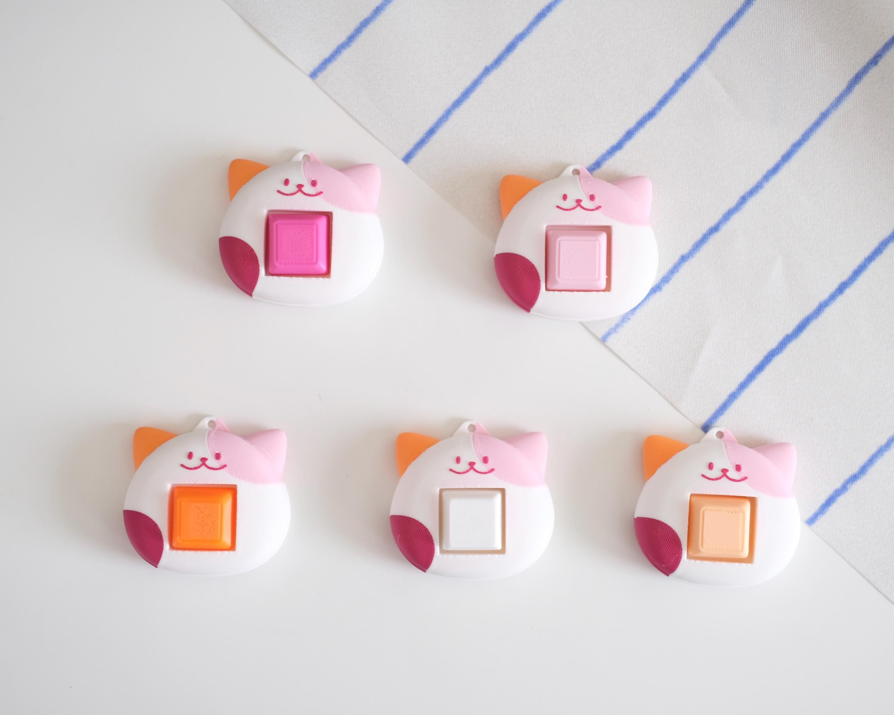 Pride Cat Fidget Keychain | Customizable Clicker Toy for Stress Relief | LGBTQ+ Accessory