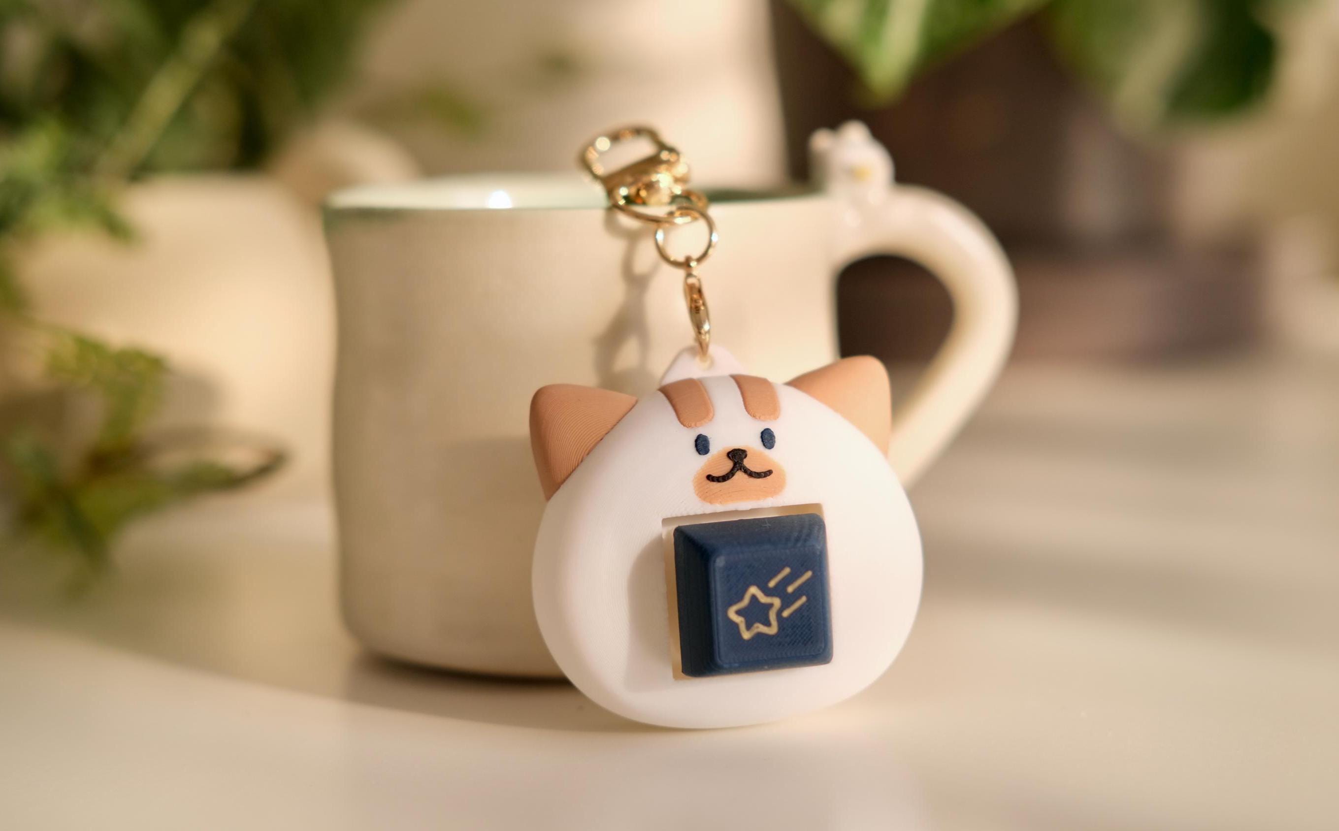 Customizable Cat Fidget Keychain | Stress Relief Clicker Toy