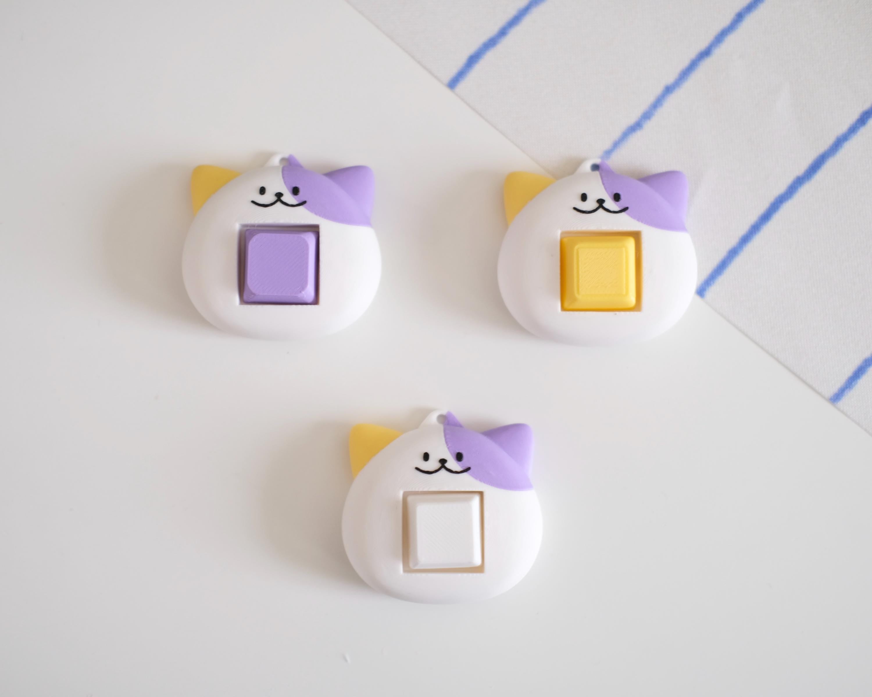 Pride Cat Fidget Keychain | Customizable Clicker Toy for Stress Relief | LGBTQ+ Accessory
