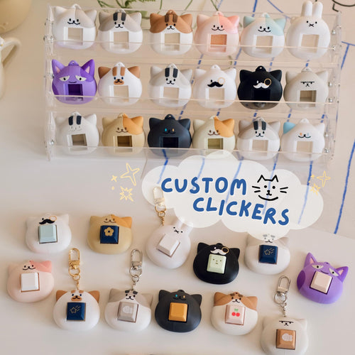 Customizable Cat Fidget Keychain | Stress Relief Clicker Toy