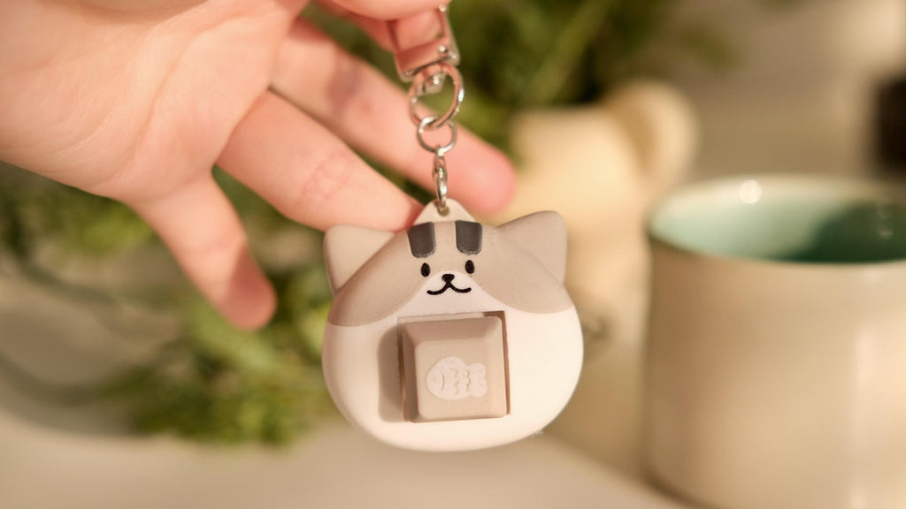 Customizable Cat Fidget Keychain | Stress Relief Clicker Toy