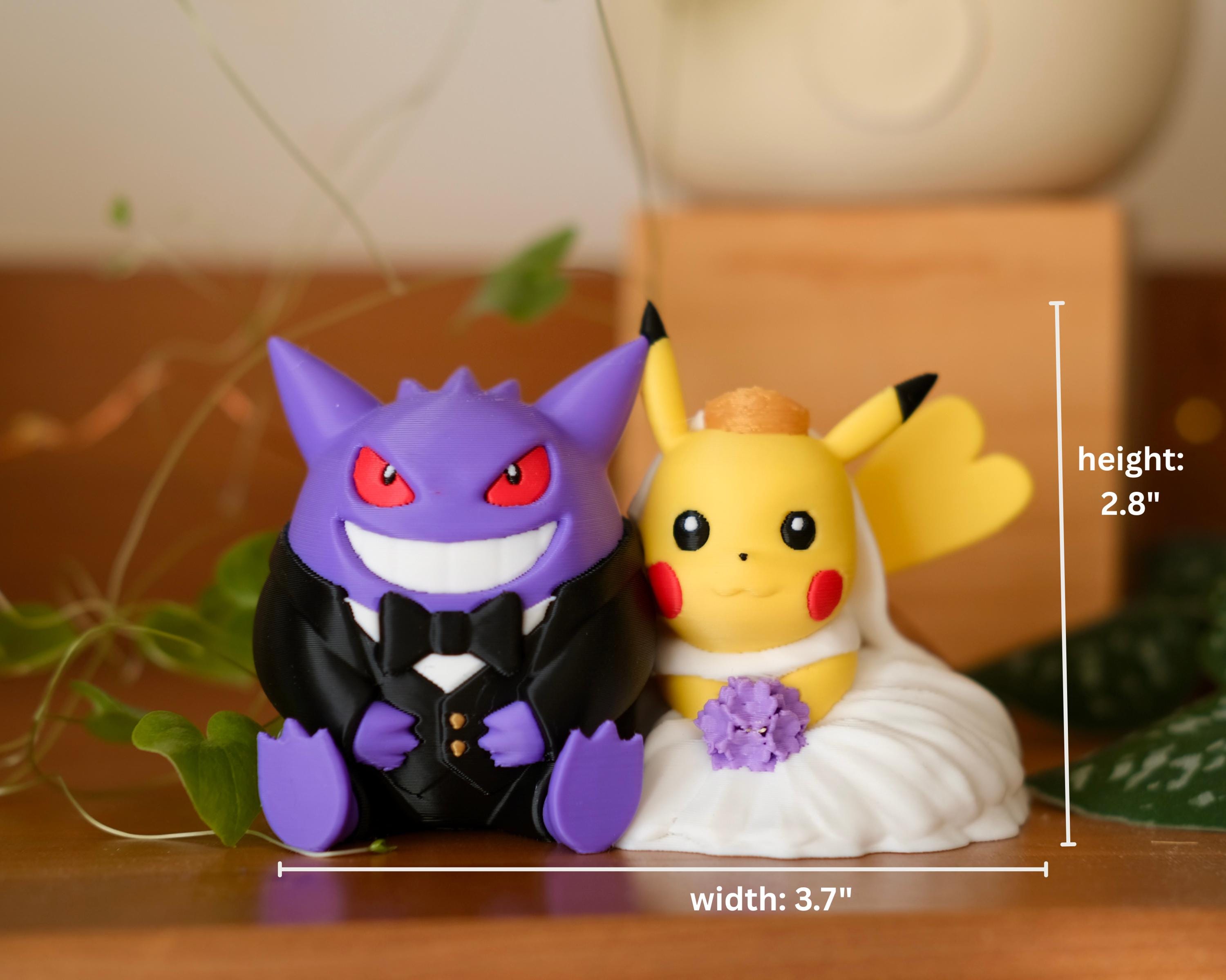 Custom Gengar x Pikachu Wedding Cake Topper | Anniversary Keepsake
