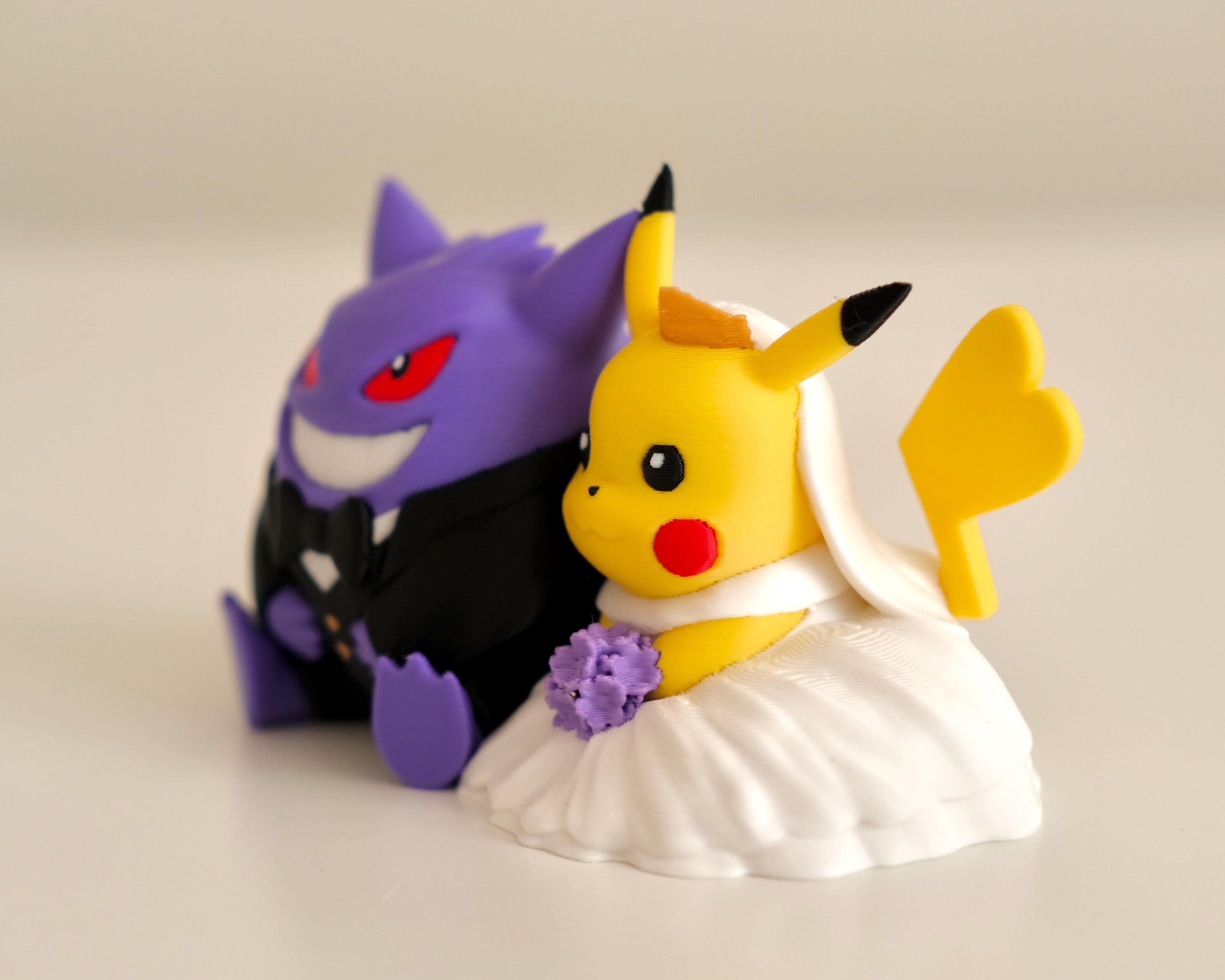 Custom Gengar x Pikachu Wedding Cake Topper | Anniversary Keepsake