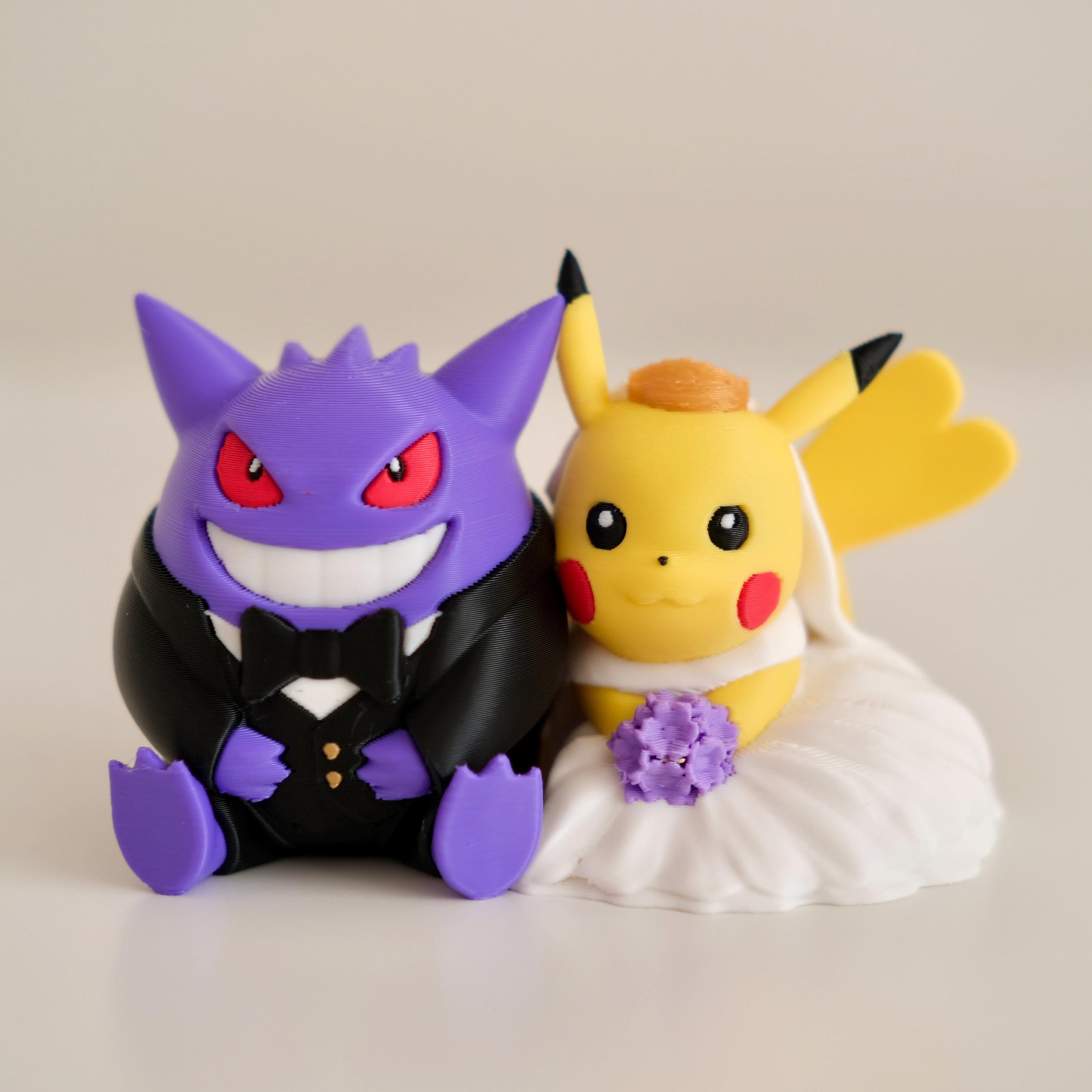 Custom Gengar x Pikachu Wedding Cake Topper | Anniversary Keepsake