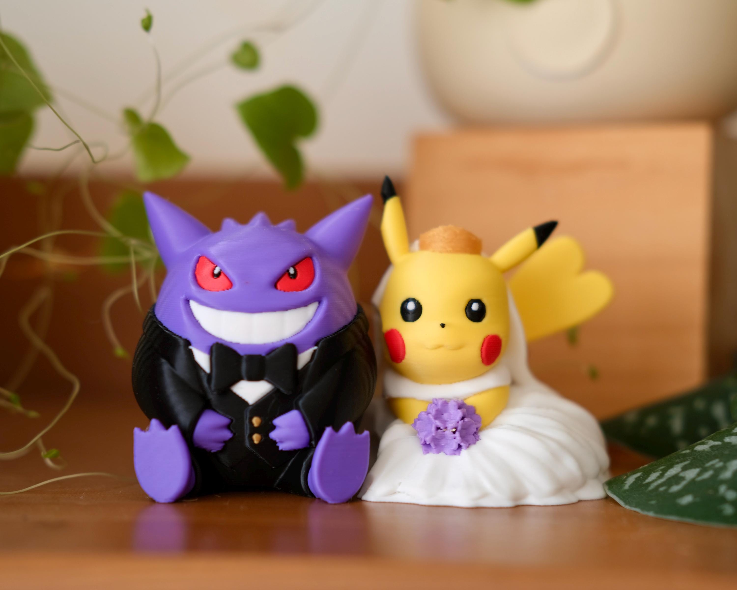 Custom Gengar x Pikachu Wedding Cake Topper | Anniversary Keepsake